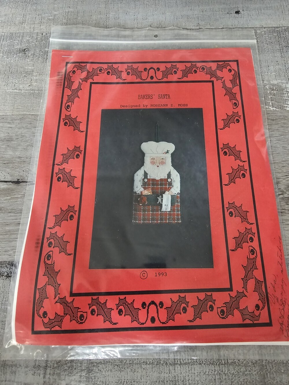 Vtg Rare Baker's SANTA Hand-painted Canvas 1991 Kit by Roseann Moss New 243b